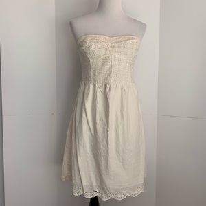 Target xhilaration cream eyelet dress large